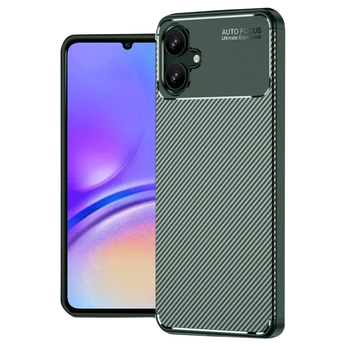 Newface Samsung Galaxy A06 Kılıf Auto Focus Karbon Kapak - Koyu Yeşil