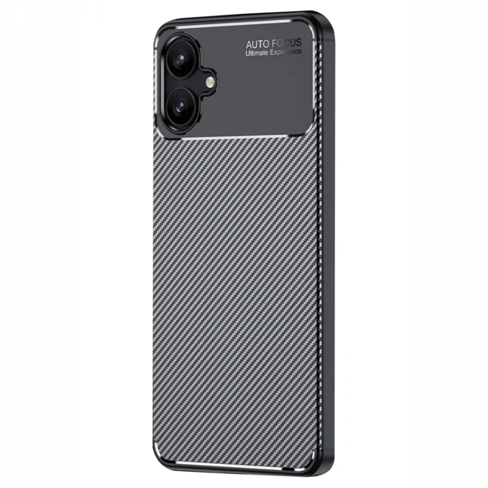 Newface Samsung Galaxy A06 Kılıf Auto Focus Karbon Kapak - Siyah
