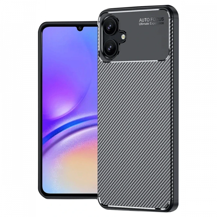 Newface Samsung Galaxy A06 Kılıf Auto Focus Karbon Kapak - Siyah