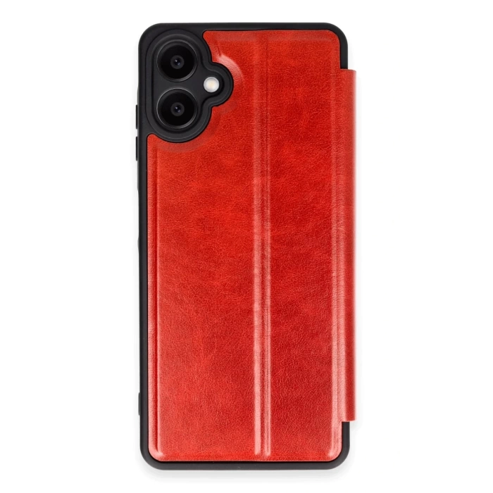 Newface Samsung Galaxy A06 Kılıf Flip Cover - Kırmızı