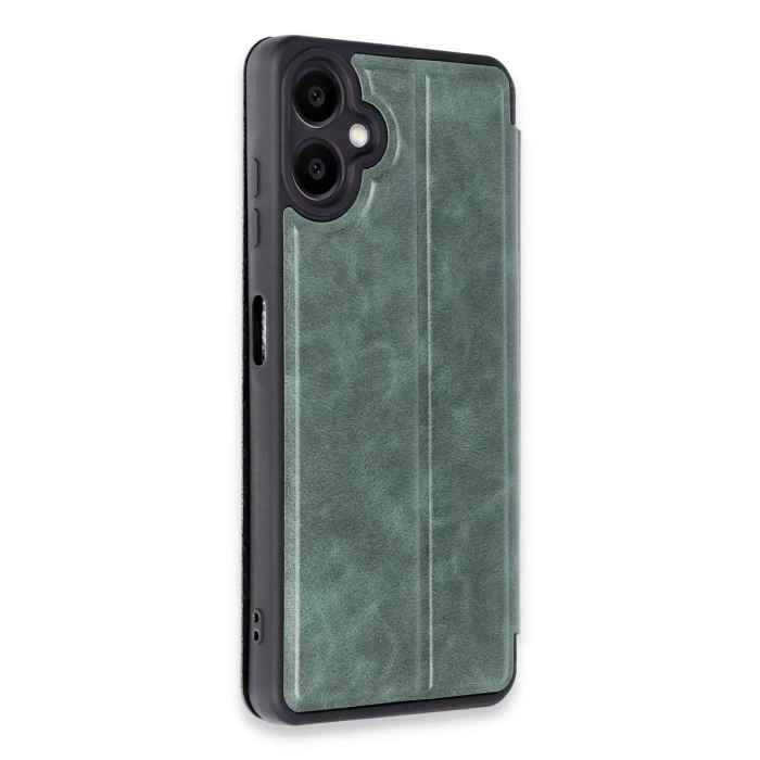 Newface Samsung Galaxy A06 Kılıf Flip Cover - Koyu Yeşil