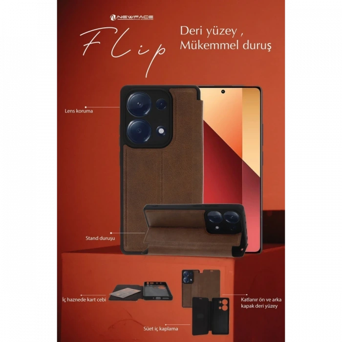 Newface Samsung Galaxy A06 Kılıf Flip Cover - Siyah