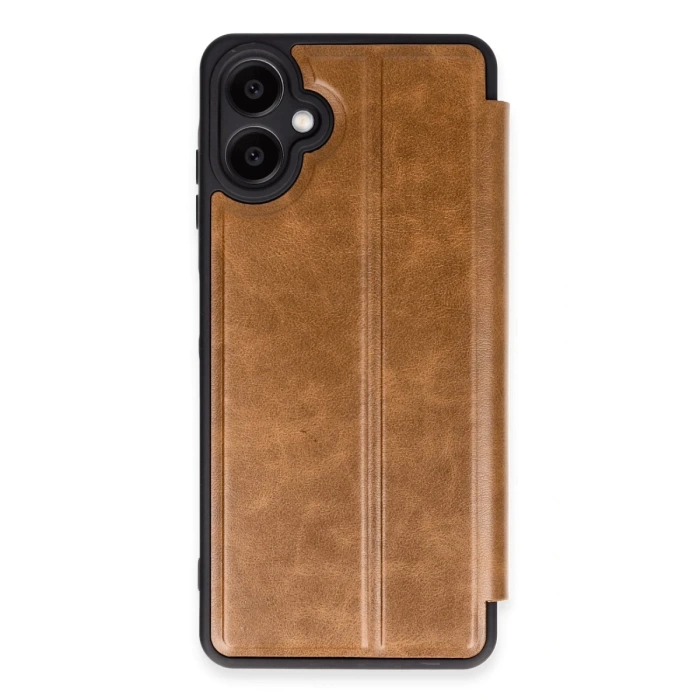 Newface Samsung Galaxy A06 Kılıf Flip Cover - Taba