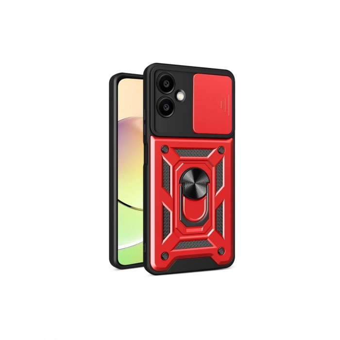 Newface Samsung Galaxy A06 Kılıf Pars Lens Yüzüklü Silikon