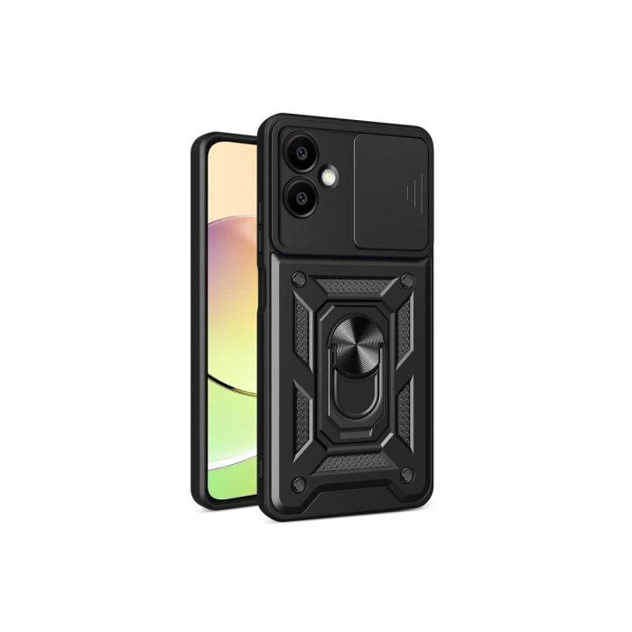 Newface Samsung Galaxy A06 Kılıf Pars Lens Yüzüklü Silikon