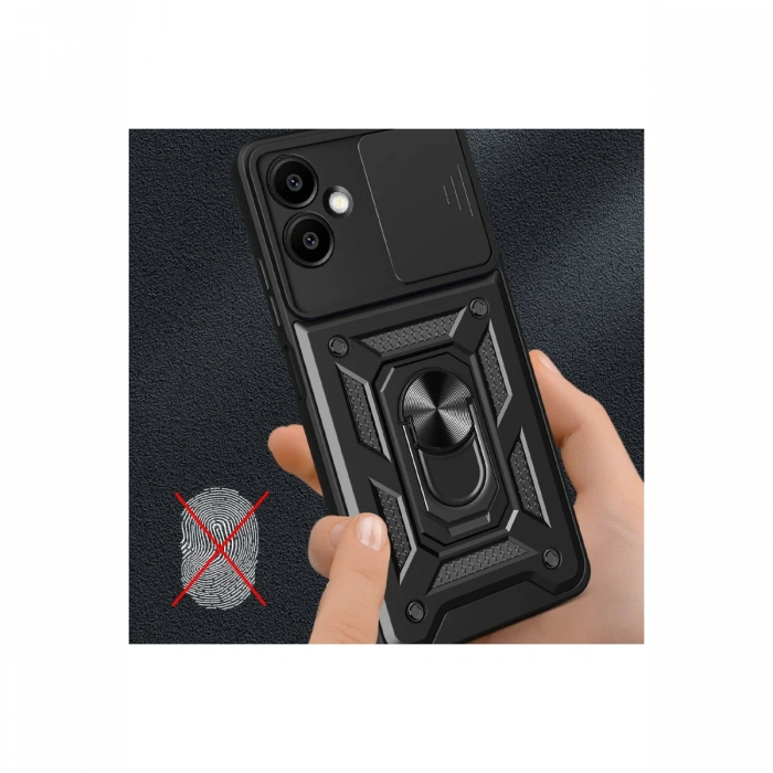 Newface Samsung Galaxy A06 Kılıf Pars Lens Yüzüklü Silikon - Yeşil