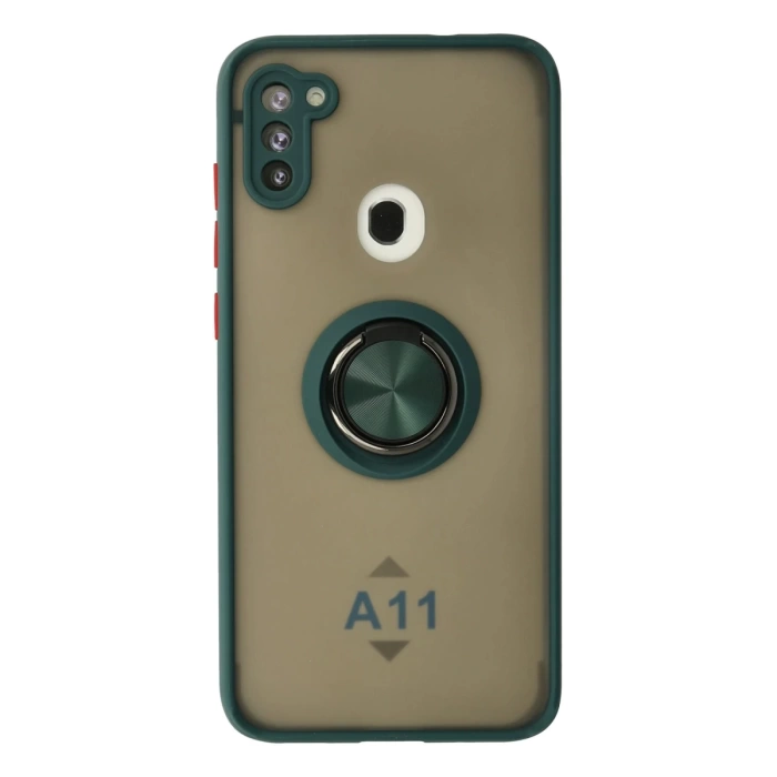 Newface Samsung Galaxy A11 Kılıf Montreal Yüzüklü Silikon Kapak