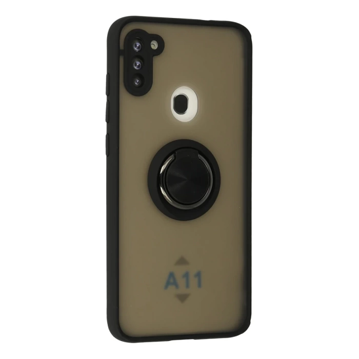 Newface Samsung Galaxy A11 Kılıf Montreal Yüzüklü Silikon Kapak