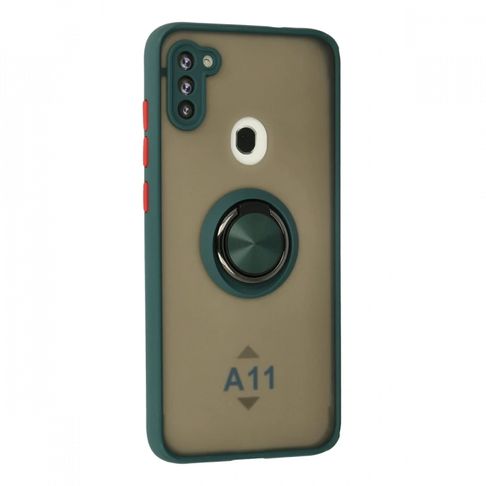 Newface Samsung Galaxy A11 Kılıf Montreal Yüzüklü Silikon Kapak