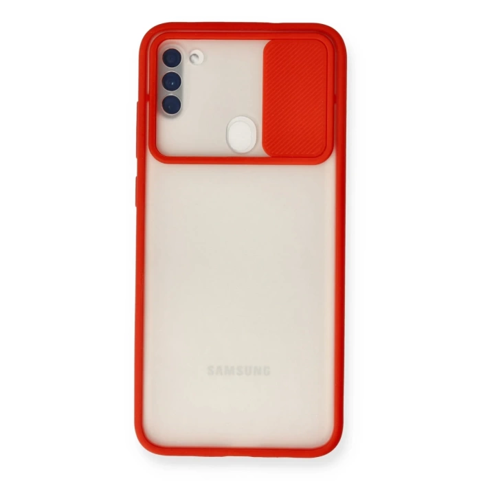 Newface Samsung Galaxy A11 Kılıf Palm Buzlu Kamera Sürgülü Silikon