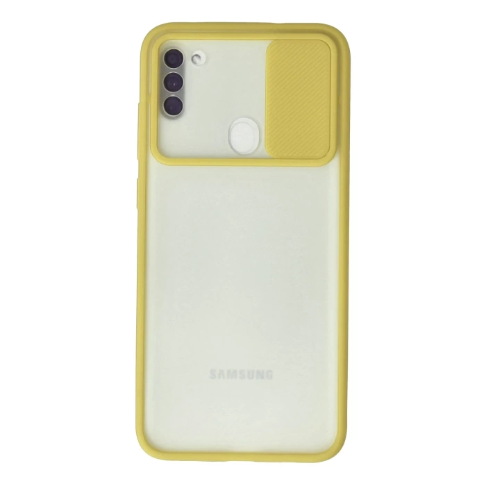 Newface Samsung Galaxy A11 Kılıf Palm Buzlu Kamera Sürgülü Silikon