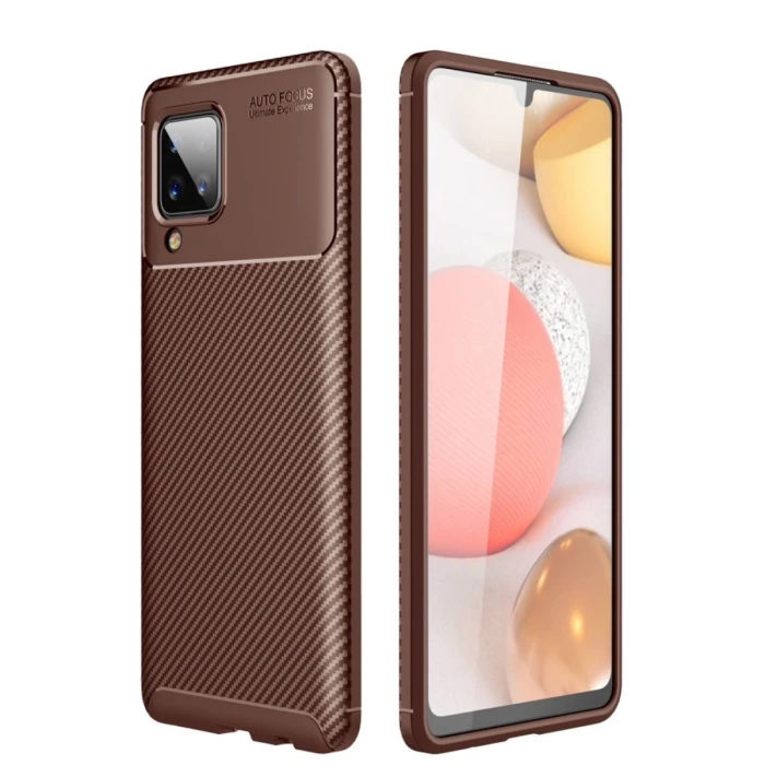 Newface Samsung Galaxy A12 Kılıf Auto Focus Karbon Kapak