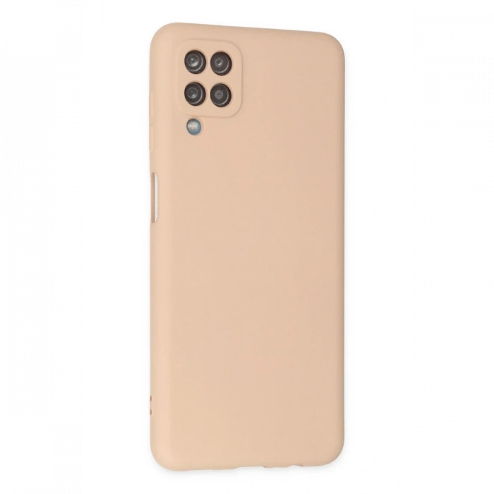 Newface Samsung Galaxy A12 Kılıf Nano içi Kadife Silikon - Pudra
