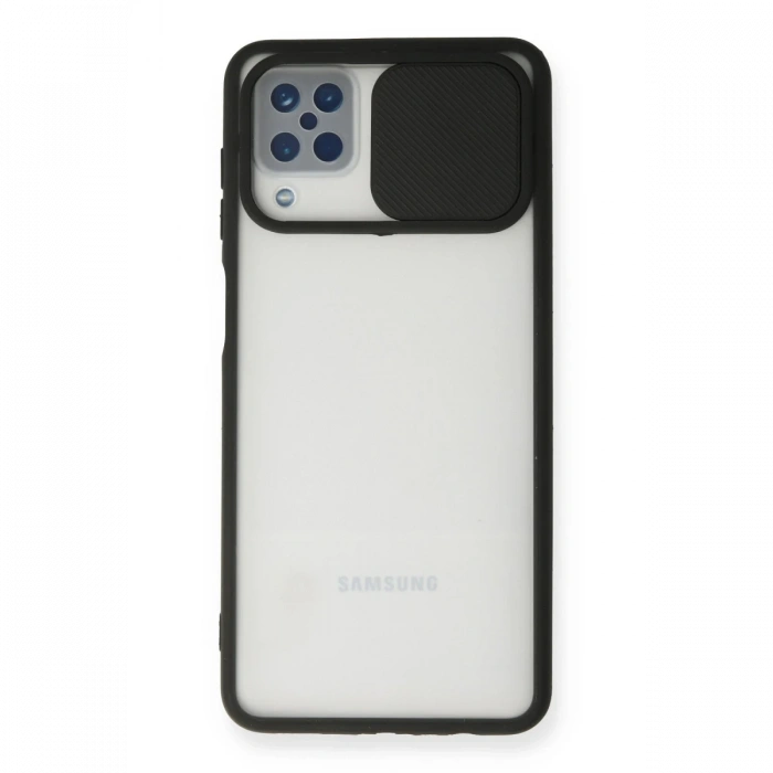 Newface Samsung Galaxy A12 Kılıf Palm Buzlu Kamera Sürgülü Silikon