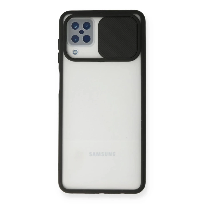 Newface Samsung Galaxy A12 Kılıf Palm Buzlu Kamera Sürgülü Silikon