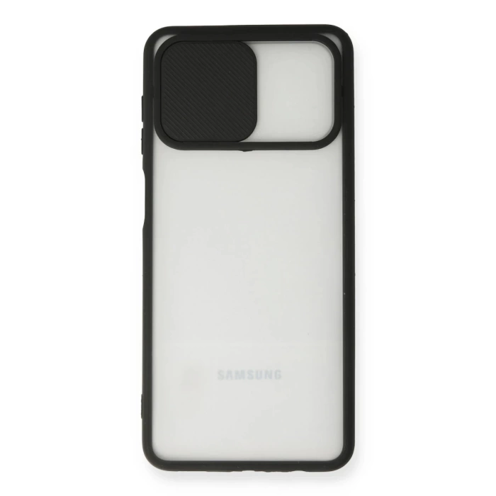 Newface Samsung Galaxy A12 Kılıf Palm Buzlu Kamera Sürgülü Silikon