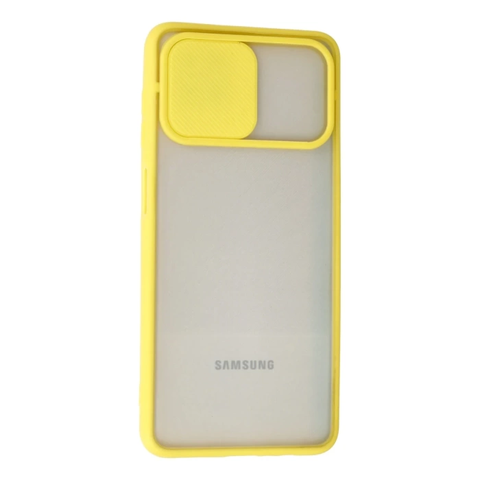 Newface Samsung Galaxy A12 Kılıf Palm Buzlu Kamera Sürgülü Silikon