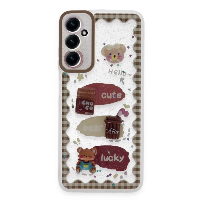 Newface Samsung Galaxy A14 4G Kılıf Sweet Desenli Silikon Kapak - Şeffaf