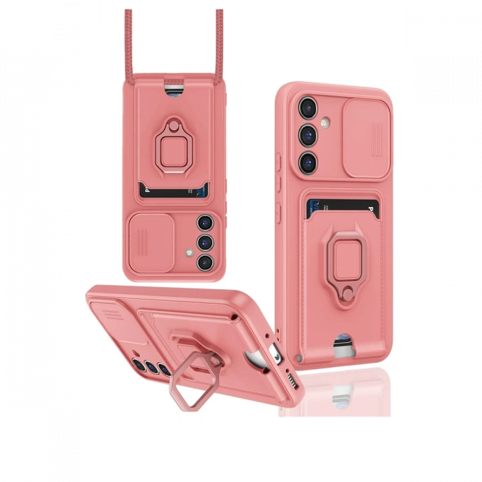 Samsung Galaxy A14 4G Kılıf Zuma Kartvizitli Yüzüklü Silikon