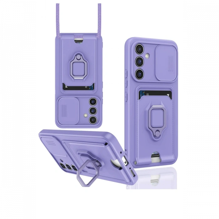 Samsung Galaxy A14 4G Kılıf Zuma Kartvizitli Yüzüklü Silikon