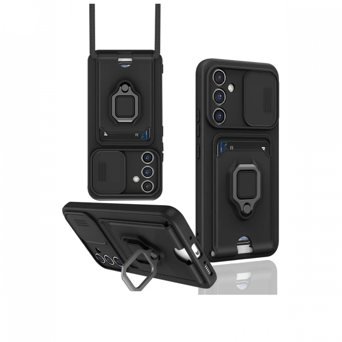 Samsung Galaxy A14 4G Kılıf Zuma Kartvizitli Yüzüklü Silikon