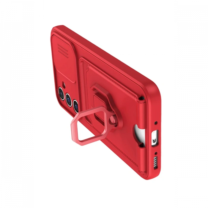 Samsung Galaxy A14 4G Kılıf Zuma Kartvizitli Yüzüklü Silikon