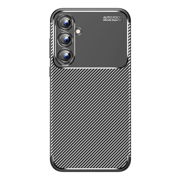 Newface Samsung Galaxy A15 4G Kılıf Auto Focus Karbon Kapak - Siyah