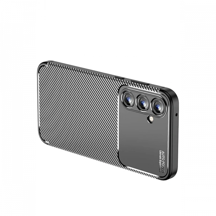 Newface Samsung Galaxy A15 4G Kılıf Auto Focus Karbon Kapak - Siyah