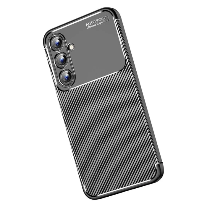 Newface Samsung Galaxy A15 4G Kılıf Auto Focus Karbon Kapak - Siyah