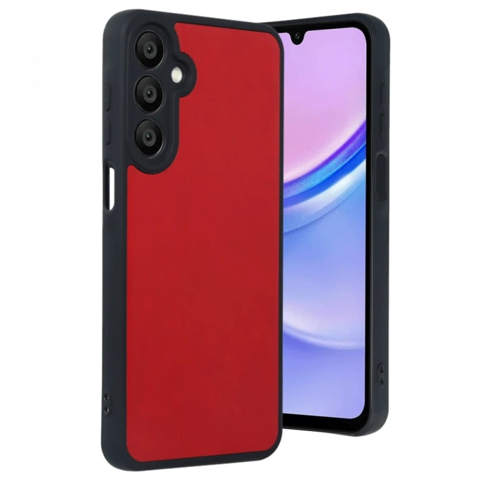 Newface Samsung Galaxy A16 5G Kılıf Aras Deri Kapak - Kırmızı