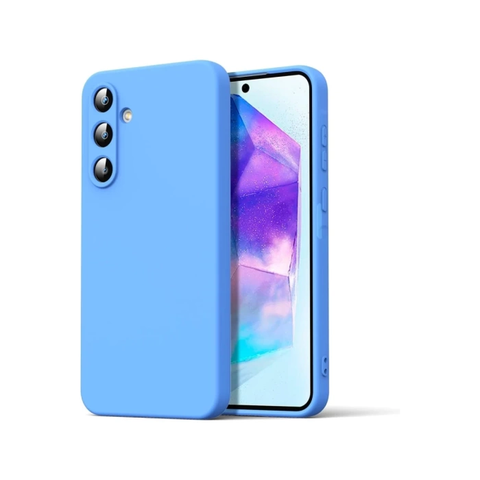 Newface Samsung Galaxy A16 5G Kılıf Nano içi Kadife Silikon - Mavi