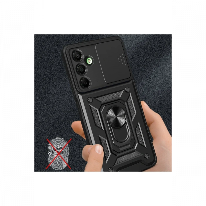 Newface Samsung Galaxy A16 5G Kılıf Pars Lens Yüzüklü Silikon - Kırmızı