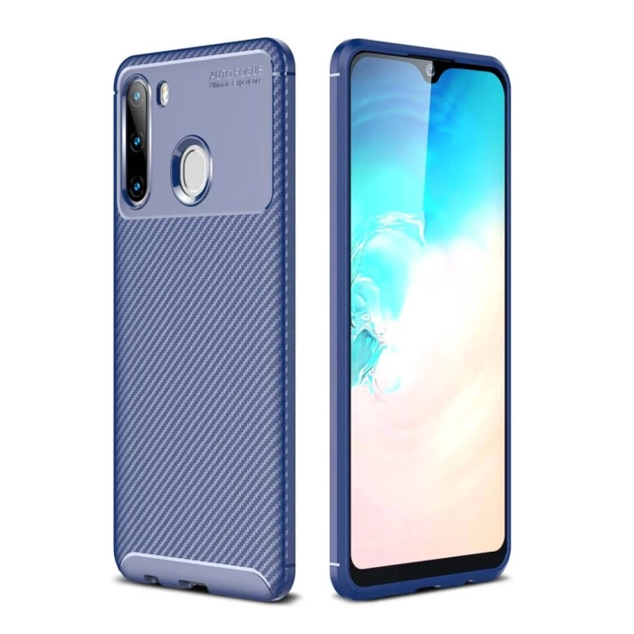 Newface Samsung Galaxy A21 Kılıf Auto Focus Karbon Kapak