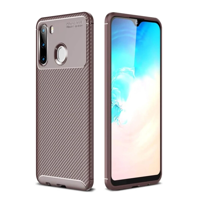 Newface Samsung Galaxy A21 Kılıf Auto Focus Karbon Kapak