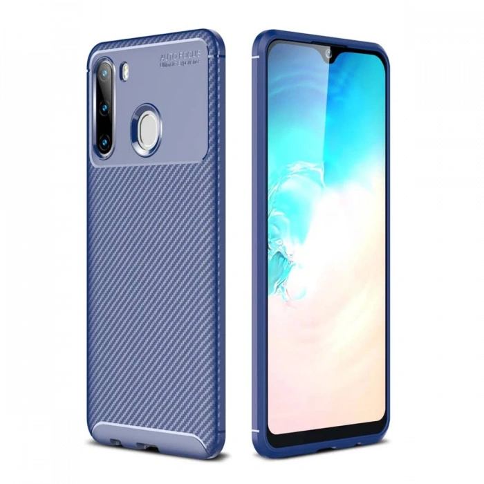 Newface Samsung Galaxy A21 Kılıf Auto Focus Karbon Kapak