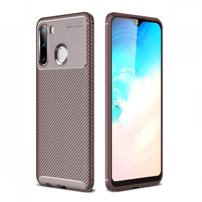 Newface Samsung Galaxy A21 Kılıf Auto Focus Karbon Kapak