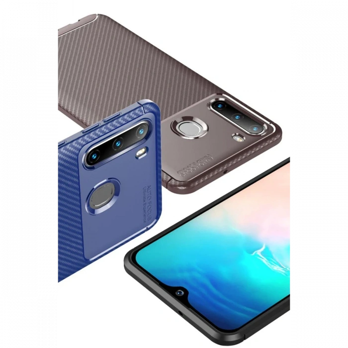 Newface Samsung Galaxy A21 Kılıf Auto Focus Karbon Kapak