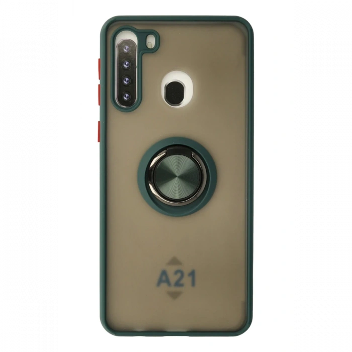 Newface Samsung Galaxy A21 Kılıf Montreal Yüzüklü Silikon Kapak