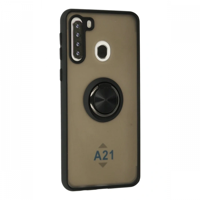 Newface Samsung Galaxy A21 Kılıf Montreal Yüzüklü Silikon Kapak