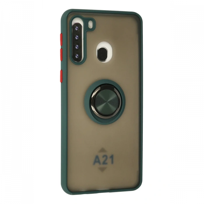 Newface Samsung Galaxy A21 Kılıf Montreal Yüzüklü Silikon Kapak