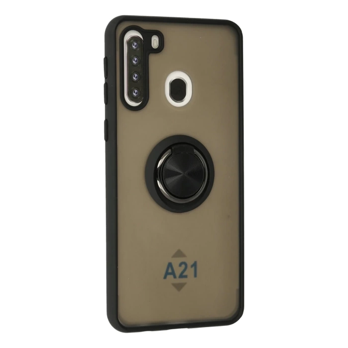 Newface Samsung Galaxy A21 Kılıf Montreal Yüzüklü Silikon Kapak