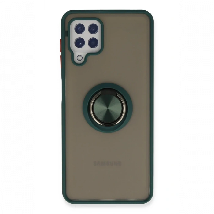 Newface Samsung Galaxy A22 Kılıf Montreal Yüzüklü Silikon Kapak