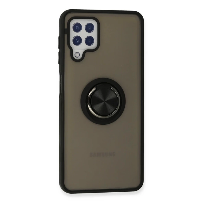 Newface Samsung Galaxy A22 Kılıf Montreal Yüzüklü Silikon Kapak