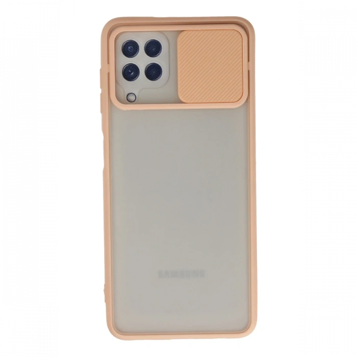 Newface Samsung Galaxy A22 Kılıf Palm Buzlu Kamera Sürgülü Silikon
