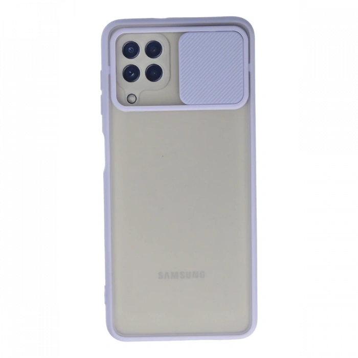 Newface Samsung Galaxy A22 Kılıf Palm Buzlu Kamera Sürgülü Silikon