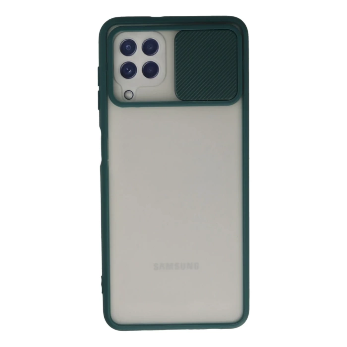 Newface Samsung Galaxy A22 Kılıf Palm Buzlu Kamera Sürgülü Silikon