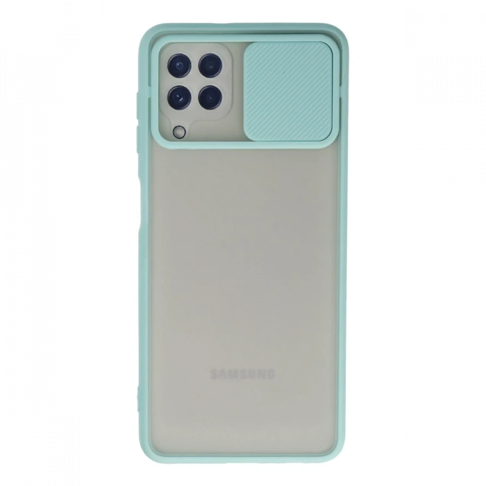 Newface Samsung Galaxy A22 Kılıf Palm Buzlu Kamera Sürgülü Silikon