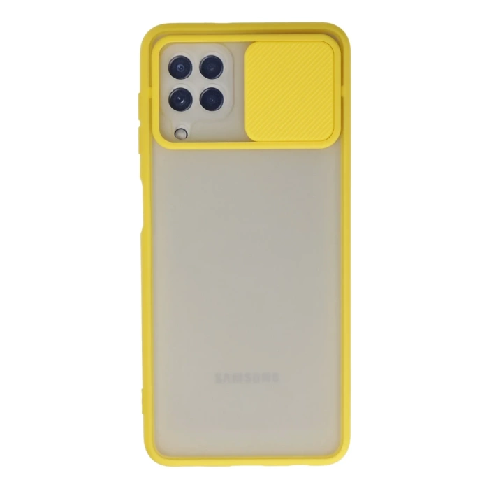 Newface Samsung Galaxy A22 Kılıf Palm Buzlu Kamera Sürgülü Silikon