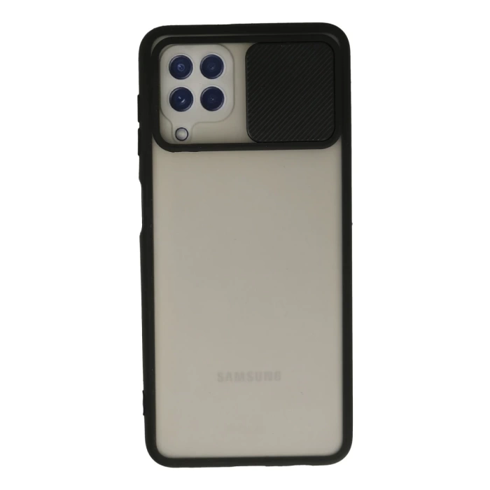 Newface Samsung Galaxy A22 Kılıf Palm Buzlu Kamera Sürgülü Silikon