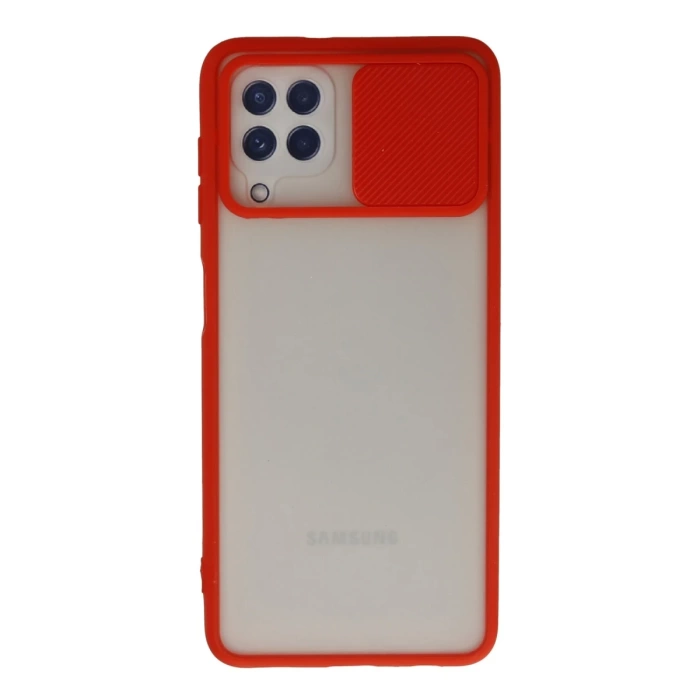 Newface Samsung Galaxy A22 Kılıf Palm Buzlu Kamera Sürgülü Silikon